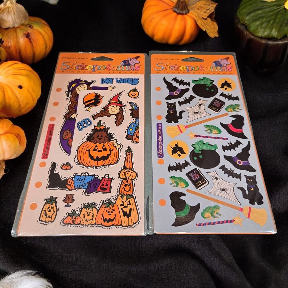 Sealed Stickopotamus Vintage Halloween Stickers Witches Brew & Rare Best Witches